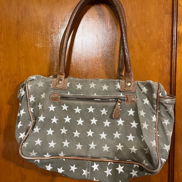 Myra Bag Handbags - Myra Bag Starry Gray and Brown Satchel